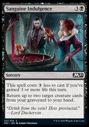 (121) Magic The Gathering Core 2021 Single: Sanguine Indulgence  Common