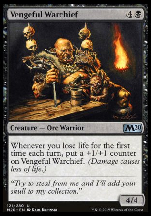 (121/280) Magic The Gathering Core 2020 Single: Vengeful Warchief Holo Uncommon