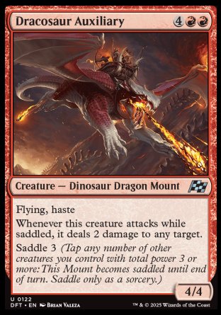 (122) Magic The Gathering Aetherdrift Single: Dracosaur Auxiliary Holo Uncommon