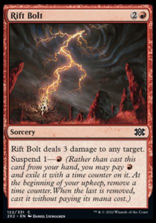 (122) Magic The Gathering Double Masters 2022 Single: Rift Bolt Holo Common