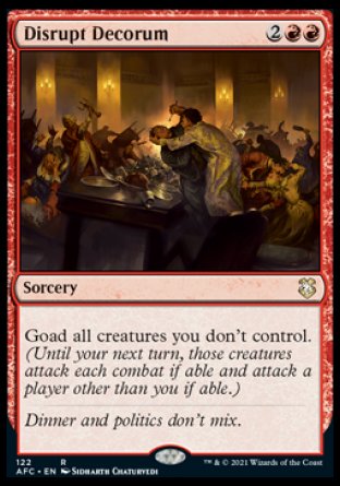 (122) Magic The Gathering Commander: Adventures in the Forgotten Realms Single: Disrupt Decorum  Rare