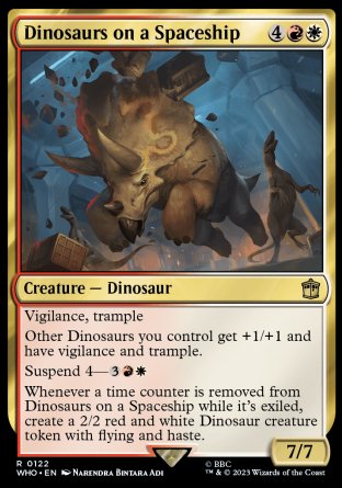 (122) Magic The Gathering Universes Beyond: Doctor Who Single: Dinosaurs on a Spaceship Holo Rare
