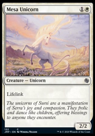 (122) Magic The Gathering Jumpstart Single: Mesa Unicorn  Common