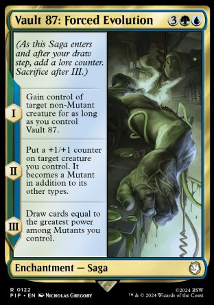 (122) Magic The Gathering Universes Beyond: Fallout Single: Vault 87: Forced Evolution  Holo Rare