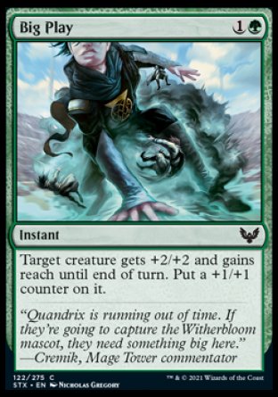 (122) Magic The Gathering Strixhaven: School of Mages Single: Big Play  Common