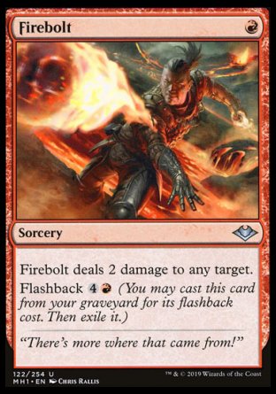 (122/254) Magic The Gathering Modern Horizons Single: Firebolt  Uncommon