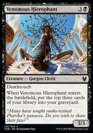 (122/254) Magic The Gathering Theros Beyond Death Single: Venomous Hierophant Holo Common