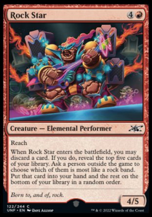 (122) Magic The Gathering Unfinity Single: Rock Star Holo Common