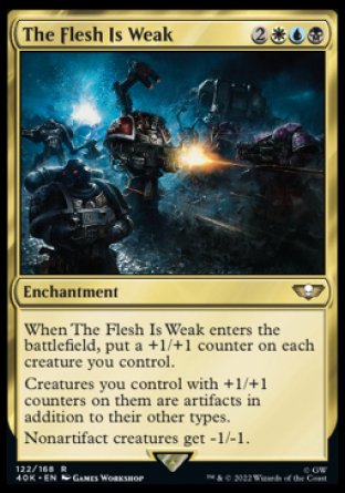 (122) Magic The Gathering Universes Beyond: Warhammer 40000 Single: The Flesh Is Weak Holo Rare