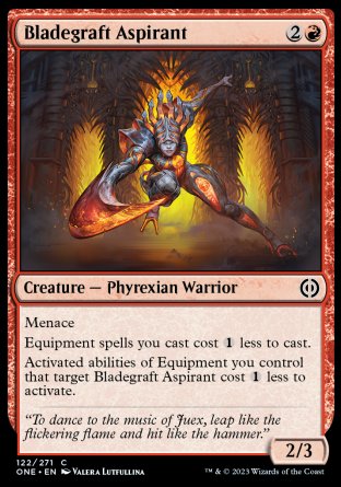 (122) Magic The Gathering Phyrexia: All Will Be One Single: Bladegraft Aspirant Holo Common