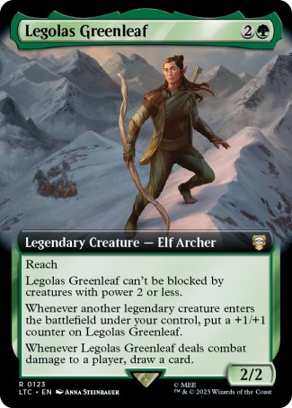 (123) Magic The Gathering Commander: The Lord of the Rings: Tales of Middle-earth: Extras Single: Legolas Greenleaf  Rare