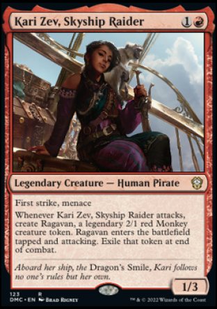 (123) Magic The Gathering Commander: Dominaria United Single: Kari Zev, Skyship Raider  Rare