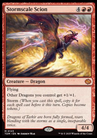 (123) Magic The Gathering Tarkir: Dragonstorm: Promos Single: Stormscale Scion (V.2)  Holo Mythic