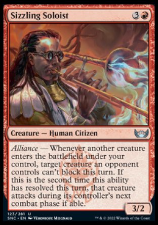 (123) Magic The Gathering Streets of New Capenna Single: Sizzling Soloist Holo Uncommon