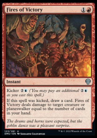 (123) Magic The Gathering Dominaria United Single: Fires of Victory  Uncommon