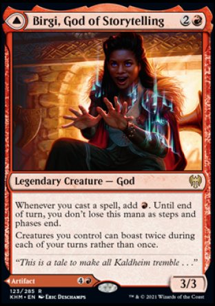 (123) Magic The Gathering Kaldheim: Promos Single: Birgi, God of Storytelling // Harnfel, Horn of Bounty  Rare