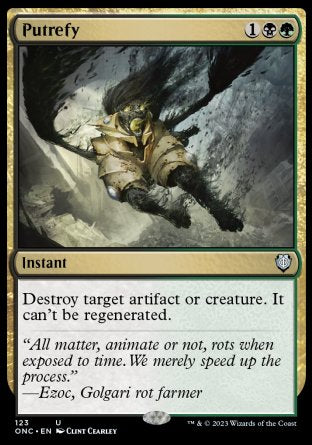 (123) Magic The Gathering Commander: Phyrexia: All Will Be One Single: Putrefy  Uncommon
