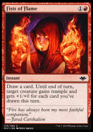 (123/254) Magic The Gathering Modern Horizons Single: Fists of Flame Holo Common