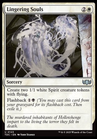 (123) Magic The Gathering Commander: Tarkir: Dragonstorm Single: Lingering Souls  Uncommon