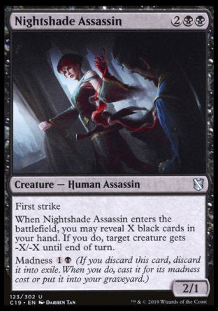 (123) Magic The Gathering Commander 2019 Single: Nightshade Assassin  Uncommon