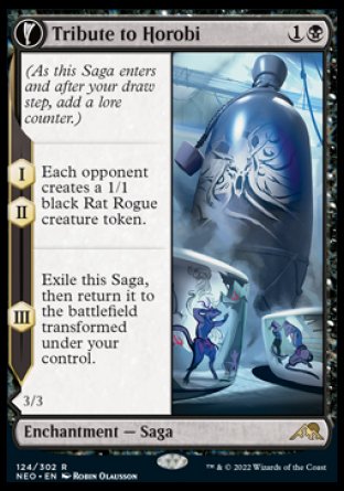 (124) Magic The Gathering Kamigawa: Neon Dynasty Single: Tribute to Horobi // Echo of Death's Wail Holo Rare