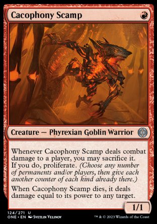 (124) Magic The Gathering Phyrexia: All Will Be One Single: Cacophony Scamp Holo Uncommon
