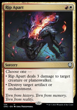 (124) Magic The Gathering Commander: Phyrexia: All Will Be One Single: Rip Apart  Uncommon
