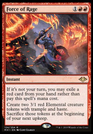 (124/254) Magic The Gathering Modern Horizons Single: Force of Rage  Rare