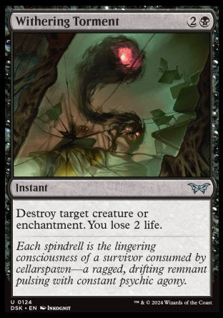 (124) Magic The Gathering Duskmourn: House of Horror Single: Withering Torment Holo Uncommon