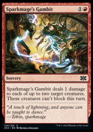 (124) Magic The Gathering Double Masters 2022 Single: Sparkmage's Gambit Holo Common