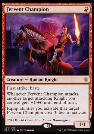 (124/269) Magic The Gathering Throne of Eldraine Single: Fervent Champion  Rare
