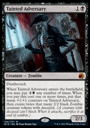 (124) Magic The Gathering Innistrad: Midnight Hunt Single: Tainted Adversary Holo Mythic