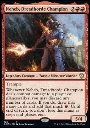 (125) Magic The Gathering Commander: Dominaria United Single: Neheb, Dreadhorde Champion  Rare