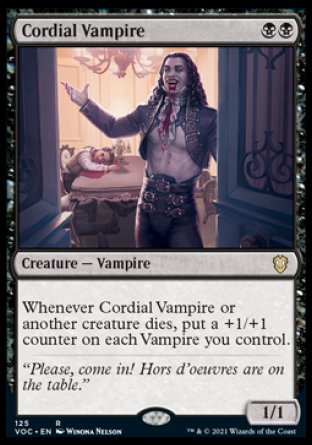 (125) Magic The Gathering Commander: Innistrad: Crimson Vow Single: Cordial Vampire  Rare