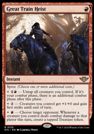 (125) Magic The Gathering Outlaws of Thunder Junction Single: Great Train Heist  Holo Rare