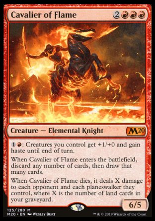 (125/280) Magic The Gathering Core 2020 Single: Cavalier of Flame Holo Mythic