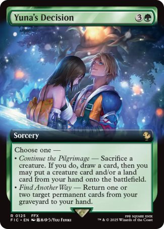 (125) Magic The Gathering Commander: Magic: The Gathering - FINAL FANTASY: Extras Single: Yuna's Decision  Rare
