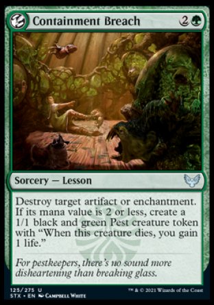 (125) Magic The Gathering Strixhaven: School of Mages Single: Containment Breach  Uncommon