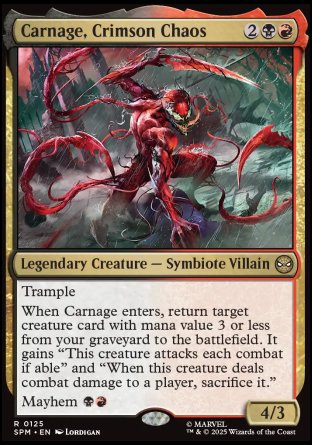 (125) Magic The Gathering Magic: The Gathering | Marvel's Spider-Man Single: Carnage, Crimson Chaos Holo Rare