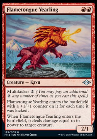 (125) Magic The Gathering Modern Horizons 2 Single: Flametongue Yearling  Uncommon