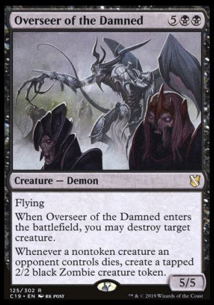 (125) Magic The Gathering Commander 2019 Single: Overseer of the Damned  Rare