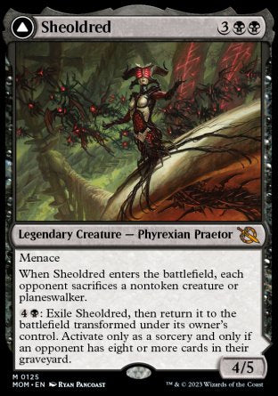 (125) Magic The Gathering March of the Machine Single: Sheoldred // The True Scriptures Holo Mythic