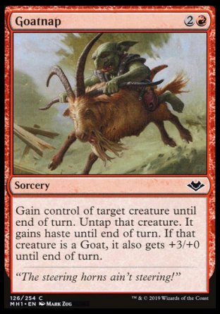 (126/254) Magic The Gathering Modern Horizons Single: Goatnap Holo Common