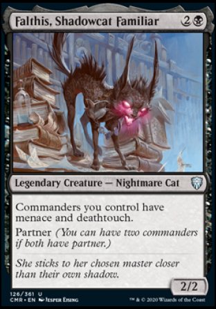 (126/361) Magic The Gathering Commander Legends Single: Falthis, Shadowcat Familiar Holo Uncommon