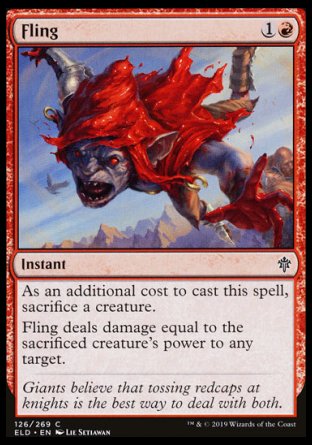 (126/269) Magic The Gathering Throne of Eldraine Single: Fling Holo Common