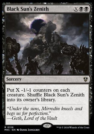 (126) Magic The Gathering Commander: Murders at Karlov Manor Single: Black Sun's Zenith  Rare