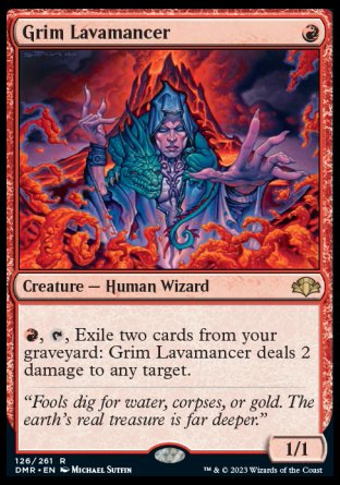 (126) Magic The Gathering Dominaria Remastered Single: Grim Lavamancer Holo Rare