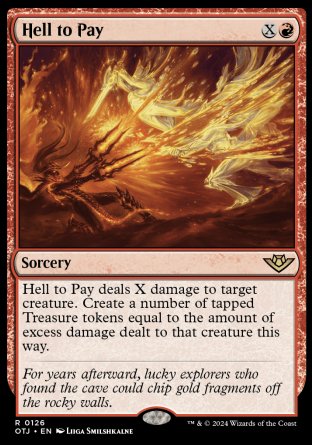(126) Magic The Gathering Outlaws of Thunder Junction Single: Hell to Pay  Holo Rare