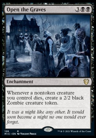 (126) Magic The Gathering Commander: Innistrad: Midnight Hunt Single: Open the Graves  Rare