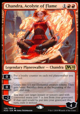 (126/280) Magic The Gathering Core 2020 Single: Chandra, Acolyte of Flame Holo Rare